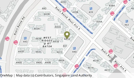 Location map of Blk 441A Bt Batok West Ave 8, a HDB resale block in Bukit Batok, Singapore