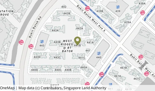 Location map of Blk 441B Bt Batok West Ave 8, a HDB resale block in Bukit Batok, Singapore