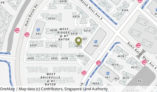 Location map of Blk 441C Bt Batok West Ave 8, a HDB resale block in Bukit Batok, Singapore