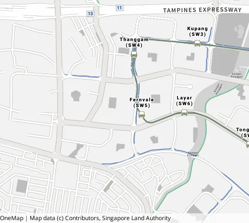 Map of the area around Blk 441C Fernvale Rd in Sengkang, showing 400 m and 1 km rings and 3 primary schools within 1 km