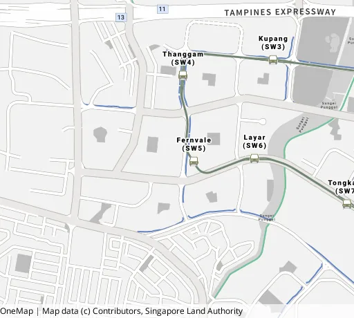 Map of the area around Blk 441D Fernvale Rd in Sengkang, showing 400 m and 1 km rings and 3 primary schools within 1 km