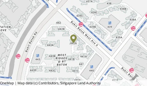 Location map of Blk 442A Bt Batok West Ave 8, a HDB resale block in Bukit Batok, Singapore