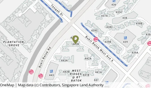 Location map of Blk 442B Bt Batok West Ave 8, a HDB resale block in Bukit Batok, Singapore
