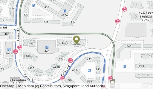 Location map of Blk 442B Fajar Rd, a HDB resale block in Bukit Panjang, Singapore