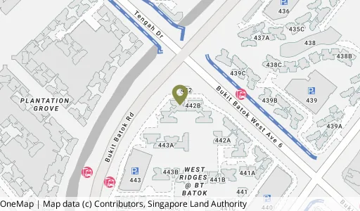 Location map of Blk 442C Bt Batok West Ave 8, a HDB resale block in Bukit Batok, Singapore