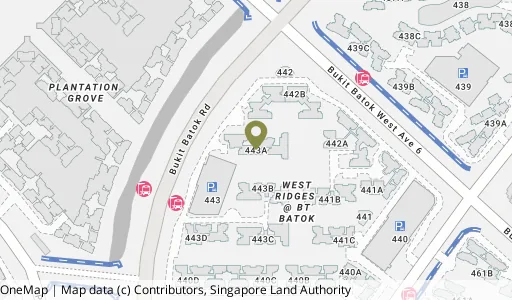 Location map of Blk 443A Bt Batok West Ave 8, a HDB resale block in Bukit Batok, Singapore
