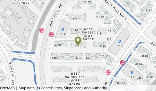 Location map of Blk 443C Bt Batok West Ave 8, a HDB resale block in Bukit Batok, Singapore