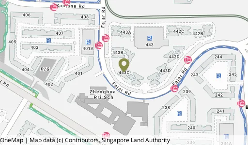 Location map of Blk 443C Fajar Rd, a HDB resale block in Bukit Panjang, Singapore