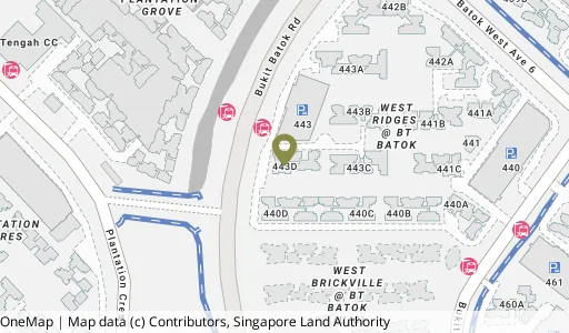 Location map of Blk 443D Bt Batok West Ave 8, a HDB resale block in Bukit Batok, Singapore