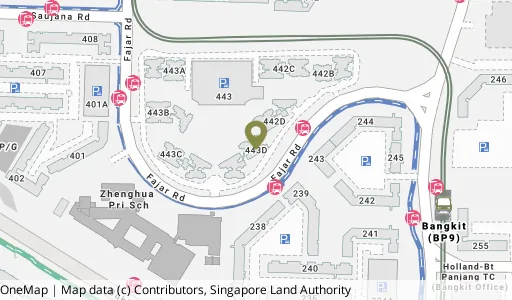 Location map of Blk 443D Fajar Rd, a HDB resale block in Bukit Panjang, Singapore