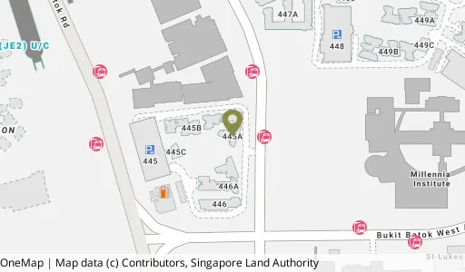 Location map of Blk 445A Bt Batok West Ave 8, a HDB resale block in Bukit Batok, Singapore