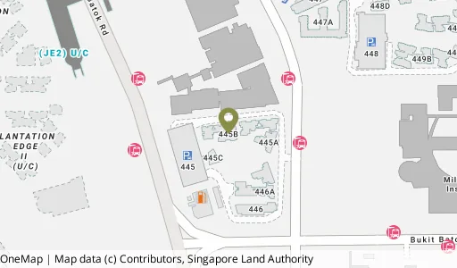 Location map of Blk 445B Bt Batok West Ave 8, a HDB resale block in Bukit Batok, Singapore