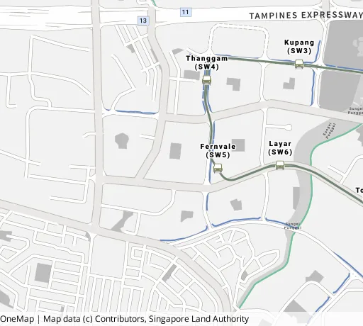 Map of the area around Blk 445B Fernvale Rd in Sengkang, showing 400 m and 1 km rings and 3 primary schools within 1 km