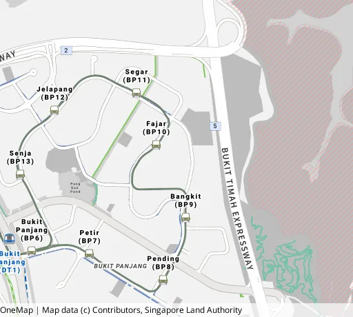 Map of the area around Blk 448 Bt Panjang Ring Rd in Bukit Panjang, showing 400 m and 1 km rings and 4 primary schools within 1 km