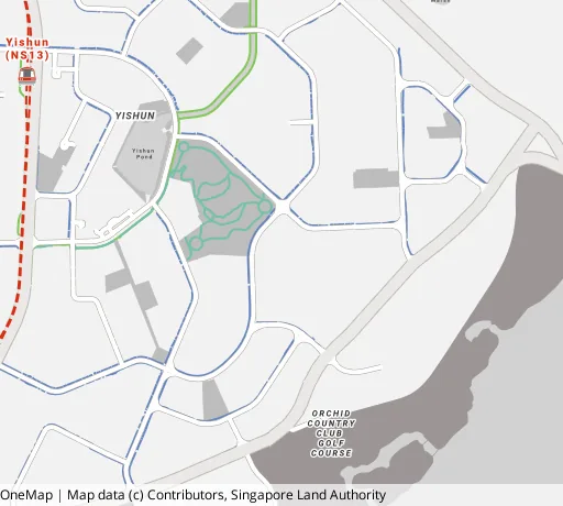 Map of the area around Blk 448 Yishun Ring Rd in Yishun, showing 400 m and 1 km rings and 4 primary schools within 1 km