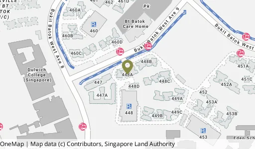 Location map of Blk 448A Bt Batok West Ave 9, a HDB resale block in Bukit Batok, Singapore