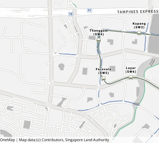 Map of the area around Blk 448A Sengkang West Way in Sengkang, showing 400 m and 1 km rings and 3 primary schools within 1 km
