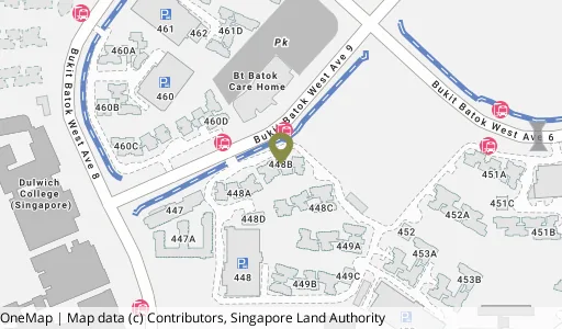 Location map of Blk 448B Bt Batok West Ave 9, a HDB resale block in Bukit Batok, Singapore