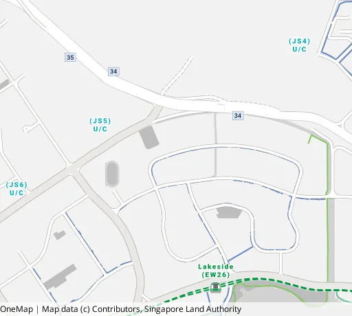 Map of the area around Blk 449 Jurong West St 42 in Jurong West, showing 400 m and 1 km rings and 2 primary schools within 1 km