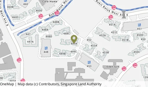 Location map of Blk 449A Bt Batok West Ave 9, a HDB resale block in Bukit Batok, Singapore