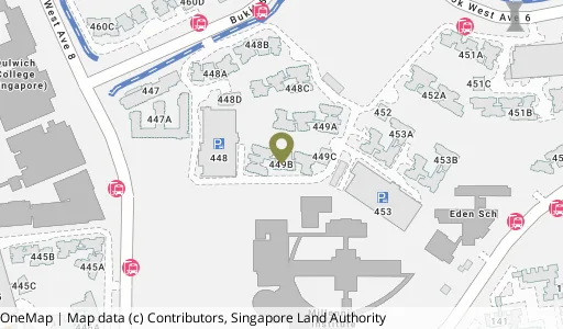 Location map of Blk 449B Bt Batok West Ave 9, a HDB resale block in Bukit Batok, Singapore