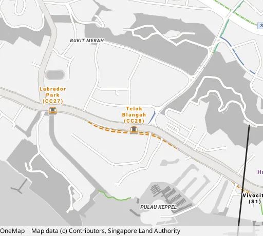 Map of the area around Blk 45 Telok Blangah Dr in Bukit Merah, showing 400 m and 1 km rings and 1 primary school within 1 km