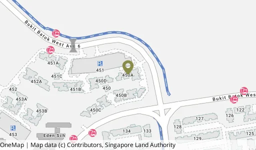Location map of Blk 450A Bt Batok West Ave 6, a HDB resale block in Bukit Batok, Singapore