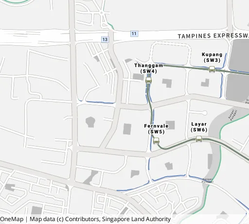 Map of the area around Blk 450A Sengkang West Way in Sengkang, showing 400 m and 1 km rings and 3 primary schools within 1 km
