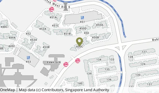 Location map of Blk 450C Bt Batok West Ave 6, a HDB resale block in Bukit Batok, Singapore