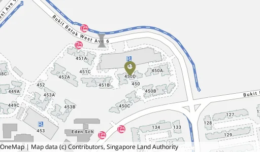 Location map of Blk 450D Bt Batok West Ave 6, a HDB resale block in Bukit Batok, Singapore