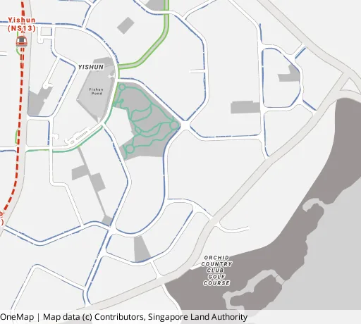 Map of the area around Blk 451 Yishun Ring Rd in Yishun, showing 400 m and 1 km rings and 4 primary schools within 1 km