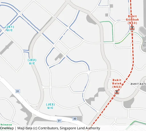 Map of the area around Blk 451A Bt Batok West Ave 6 in Bukit Batok, showing 400 m and 1 km rings and 2 primary schools within 1 km