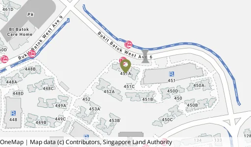 Location map of Blk 451A Bt Batok West Ave 6, a HDB resale block in Bukit Batok, Singapore