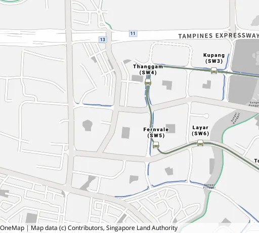 Map of the area around Blk 451A Sengkang West Way in Sengkang, showing 400 m and 1 km rings and 3 primary schools within 1 km