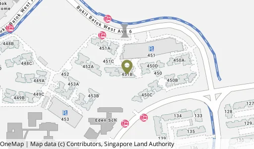 Location map of Blk 451B Bt Batok West Ave 6, a HDB resale block in Bukit Batok, Singapore