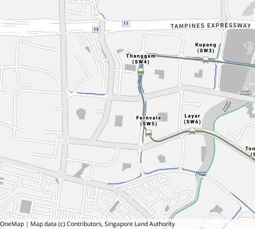 Map of the area around Blk 452A Sengkang West Way in Sengkang, showing 400 m and 1 km rings and 3 primary schools within 1 km