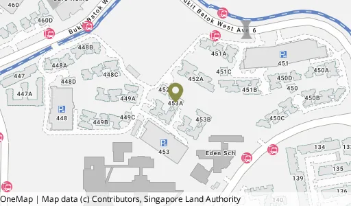Location map of Blk 453A Bt Batok West Ave 6, a HDB resale block in Bukit Batok, Singapore