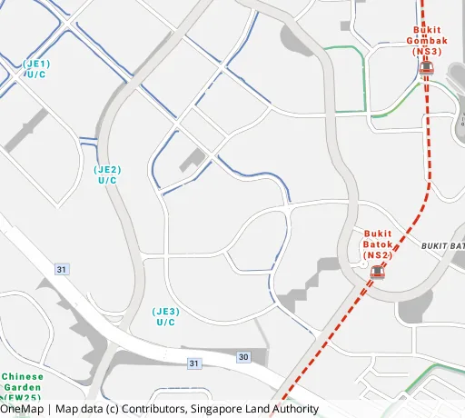 Map of the area around Blk 453B Bt Batok West Ave 6 in Bukit Batok, showing 400 m and 1 km rings and 1 primary school within 1 km