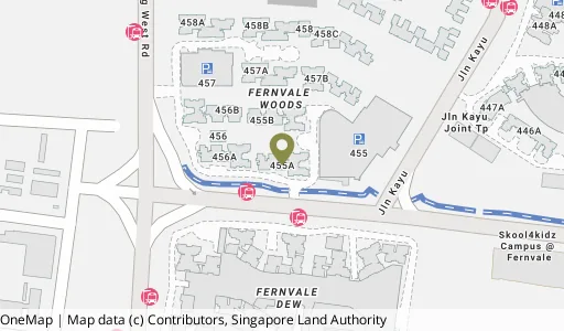Location map of Blk 455A Sengkang West Ave, a HDB resale block in Sengkang, Singapore