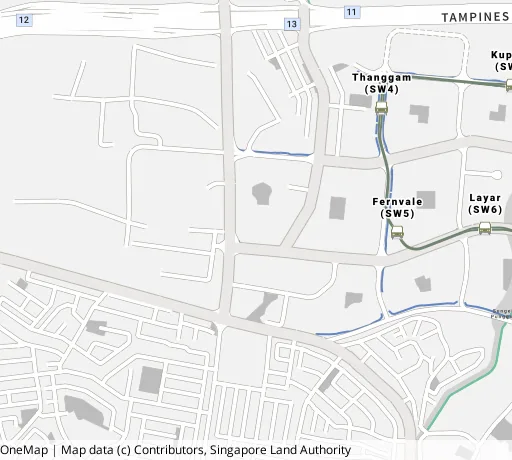 Map of the area around Blk 455B Sengkang West Ave in Sengkang, showing 400 m and 1 km rings and 2 primary schools within 1 km
