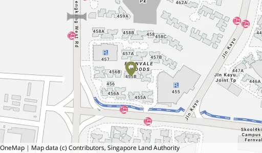 Location map of Blk 455B Sengkang West Ave, a HDB resale block in Sengkang, Singapore