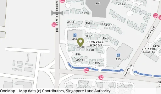 Location map of Blk 456B Sengkang West Rd, a HDB resale block in Sengkang, Singapore