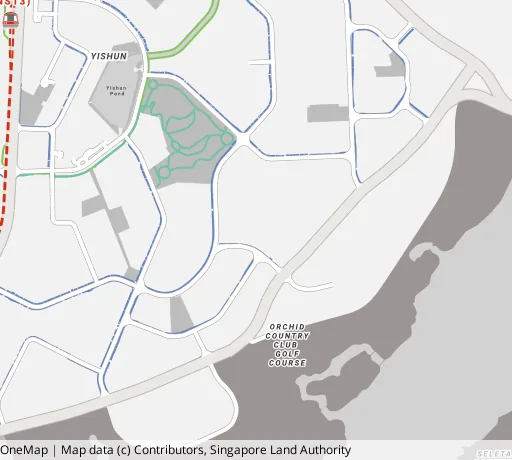 Map of the area around Blk 457 Yishun St 41 in Yishun, showing 400 m and 1 km rings and 4 primary schools within 1 km