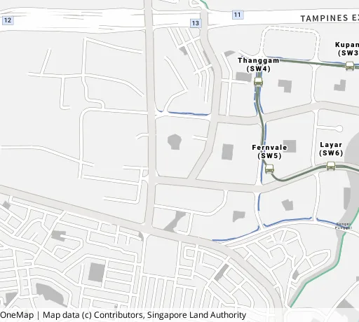 Map of the area around Blk 457B Sengkang West Rd in Sengkang, showing 400 m and 1 km rings and 2 primary schools within 1 km