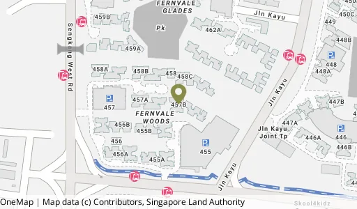 Location map of Blk 457B Sengkang West Rd, a HDB resale block in Sengkang, Singapore