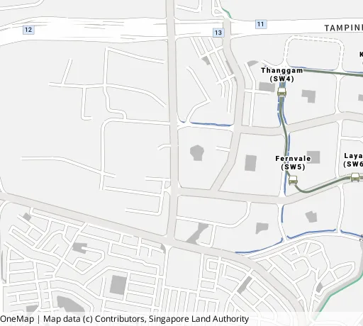 Map of the area around Blk 458A Sengkang West Rd in Sengkang, showing 400 m and 1 km rings and 2 primary schools within 1 km