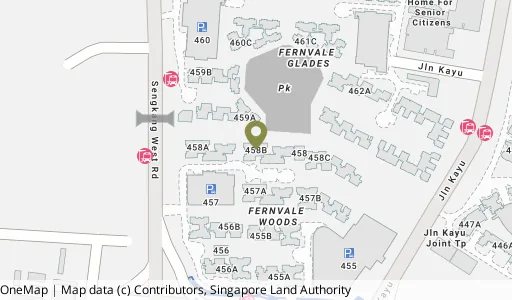 Location map of Blk 458B Sengkang West Rd, a HDB resale block in Sengkang, Singapore