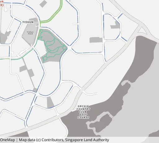 Map of the area around Blk 459 Yishun Ave 11 in Yishun, showing 400 m and 1 km rings and 4 primary schools within 1 km