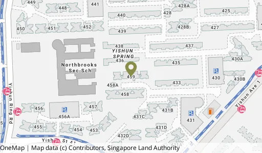 Location map of Blk 459 Yishun Ave 11, a HDB resale block in Yishun, Singapore