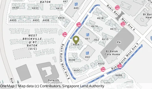 Location map of Blk 460A Bt Batok West Ave 9, a HDB resale block in Bukit Batok, Singapore